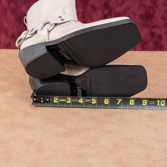 LABUCQ Women Waymore Ivory Leather Moto Biker Harness Boots sz 5US EUR35 - Picture 5 of 8